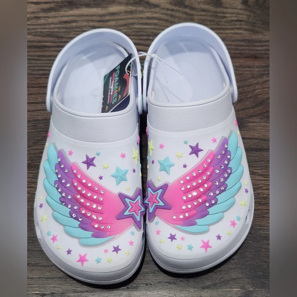 Skechers Foamies Wing Stars Light Up Shoes NWT